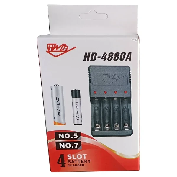 Battery Charger with USB Input for AA, AAA Batteries, HD-4880A