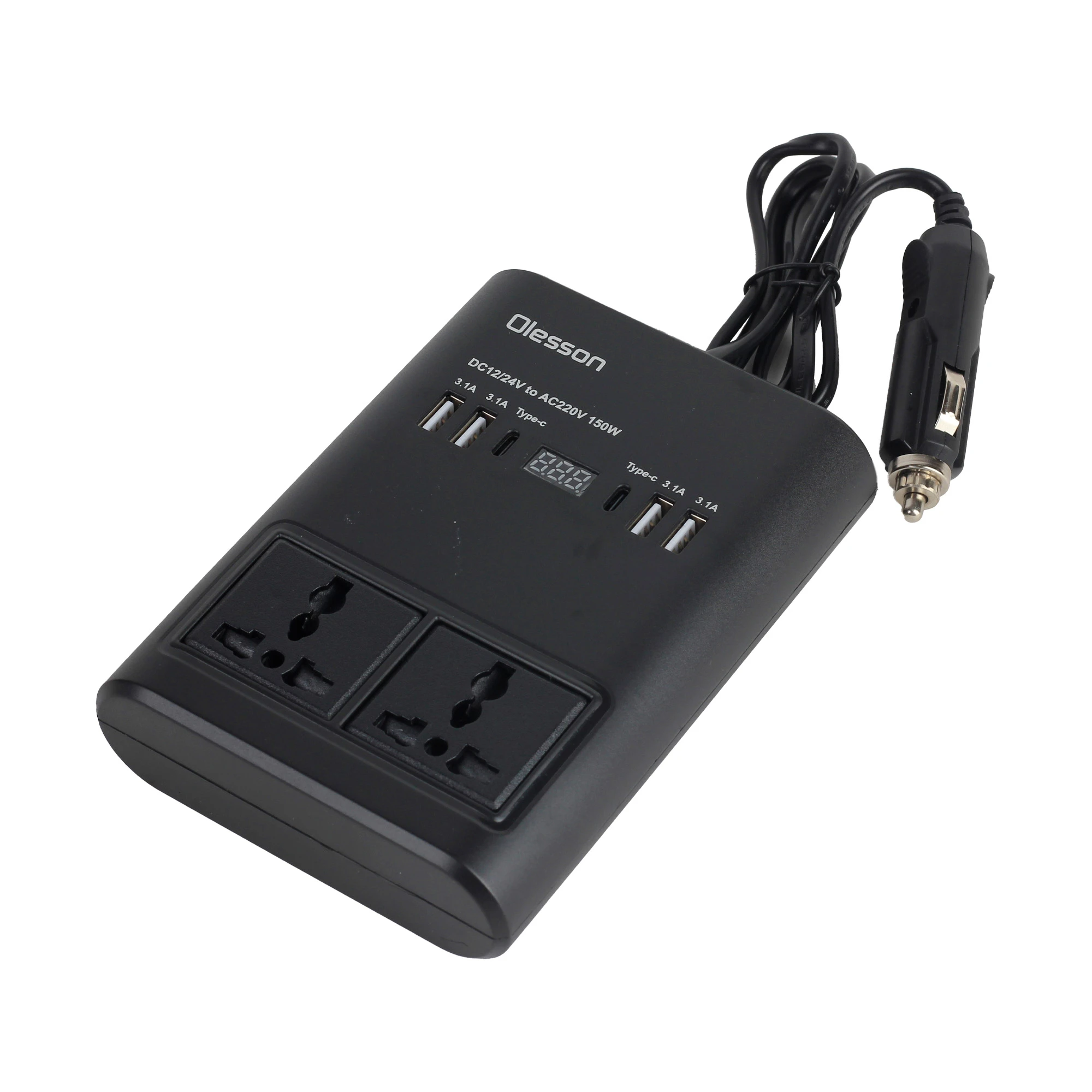 Olesson1665 Car Power Inverter 150W Power Socket Car Cigarette Lighter Charger 1...