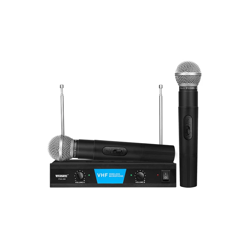 Weisre PGX-208 Wireless Karaoke Microphone Dual VHF Handheld System