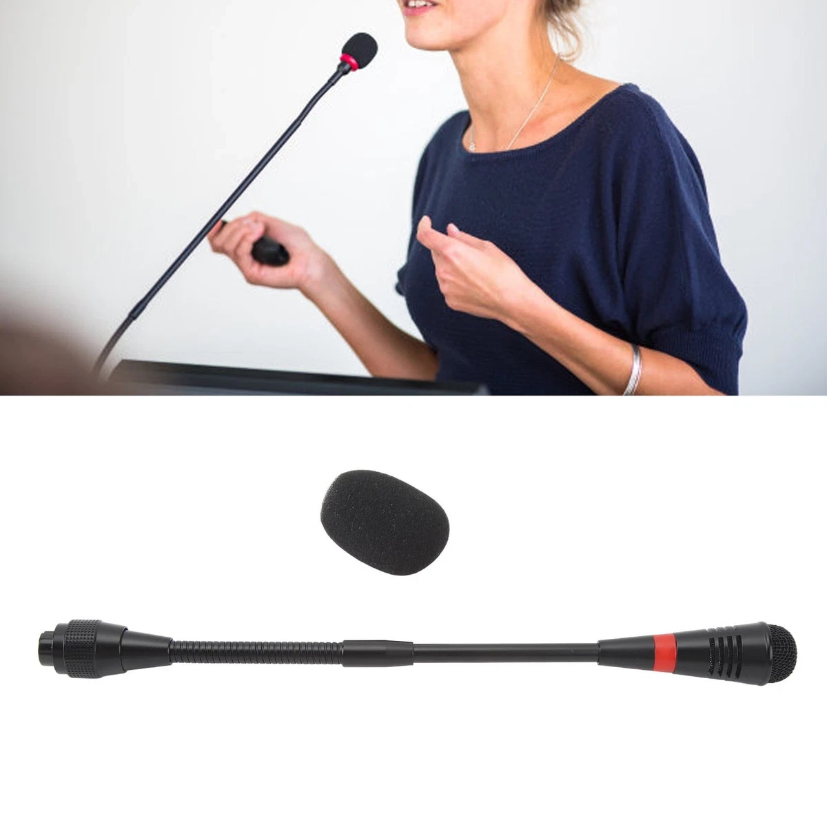 Gooseneck Mic Clear Sound Transmission 25CM Gooseneck Podium Mic For Confere BEA