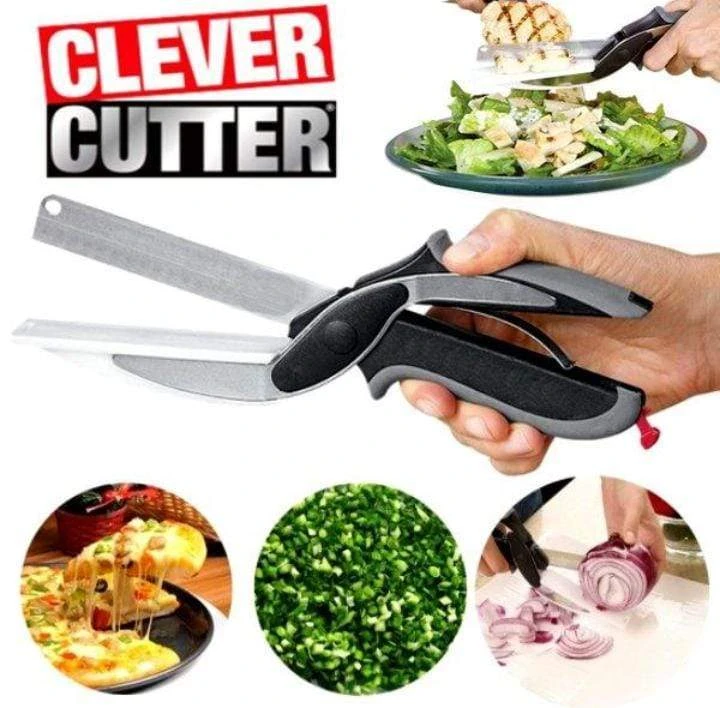 Clever Cutter, 2-In-1 Multipurpose Stainless Steel Food Chopper Kitchen Cutter