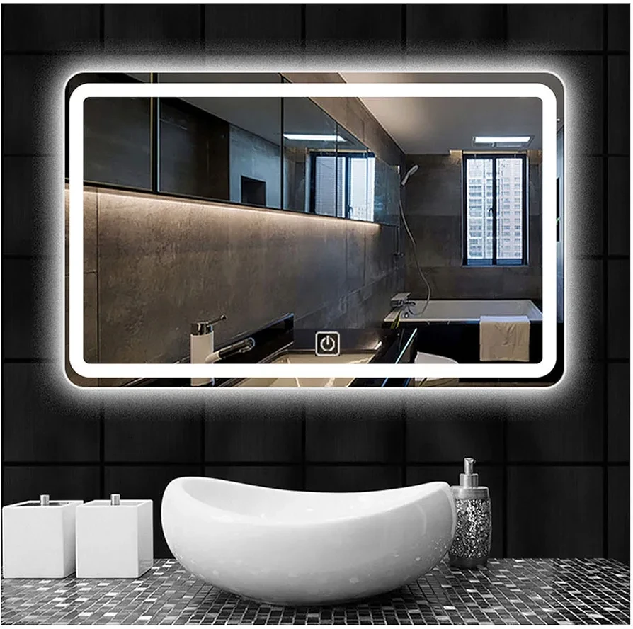 80*60 Led Mirror for Bathroom, Anti-Fog Bathroom Mirror with LED Lights