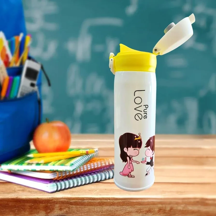 Kool Stunner 500 Kids Plastic Insulated Water Bottle with Straw |500 ml Leak Proof BPA Free Sipper | Food Grade School & Picnic Bottle for Boys & Girls