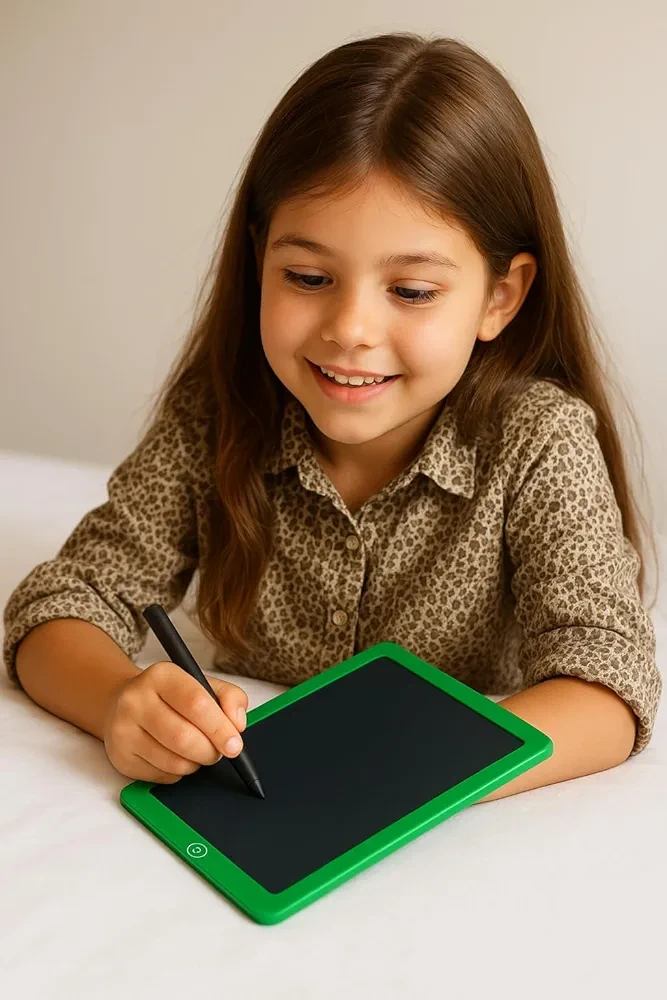 8.5 Inch LCD Writing Tablet, Green Electronic Drawing Board with Stylus, Digital Doodle Pad for Kids, 21 x 13.5 cm
