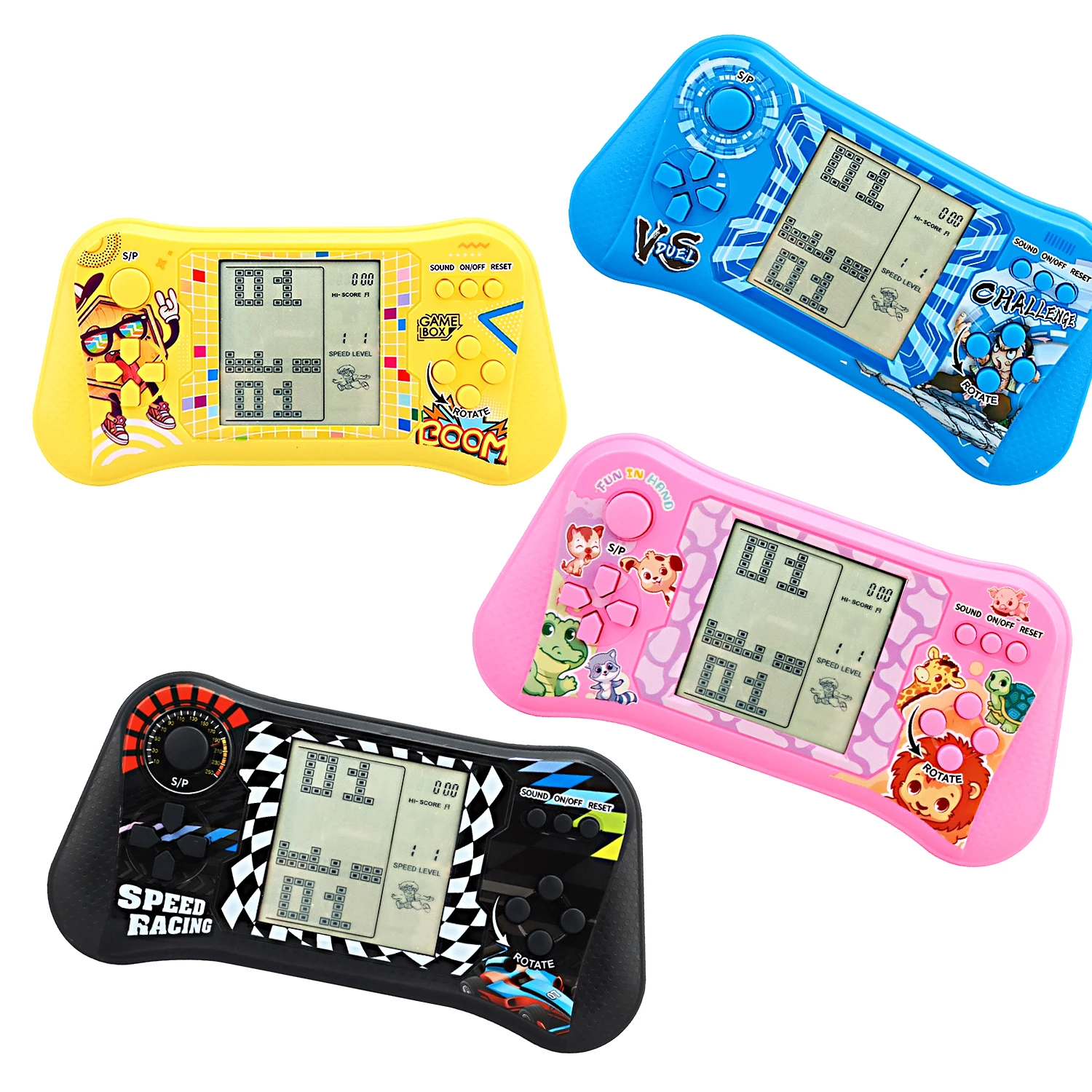 Joystick Block Game Console 999 in 1 Games Brick Game/Race/Tank Battle Memories of The 70s/80s/90s Puzzle Toy Handheld Game Device Children's Gifts