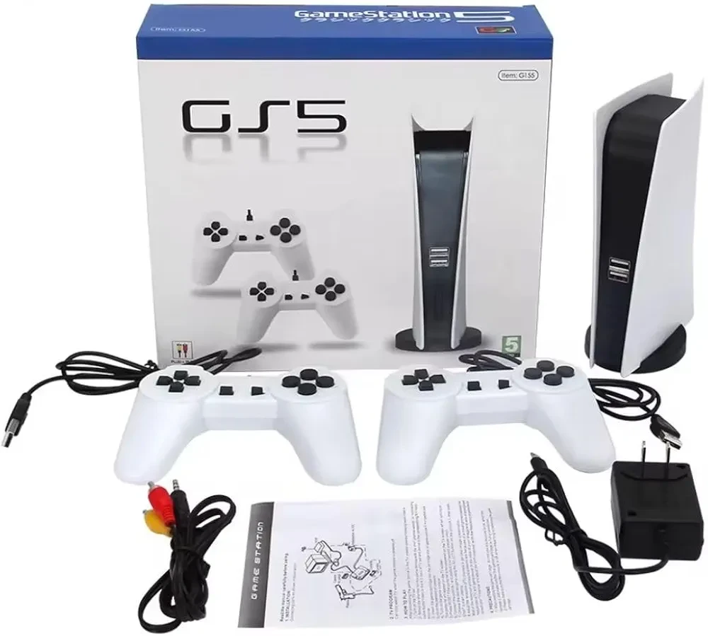 TRIDEO Classic Retro Game Station 5: 300 Built-in 8-Bit Games, USB Wired Console, AV Output for TV, Ultimate Retro Handheld Gaming Experience with GS5 TV Console