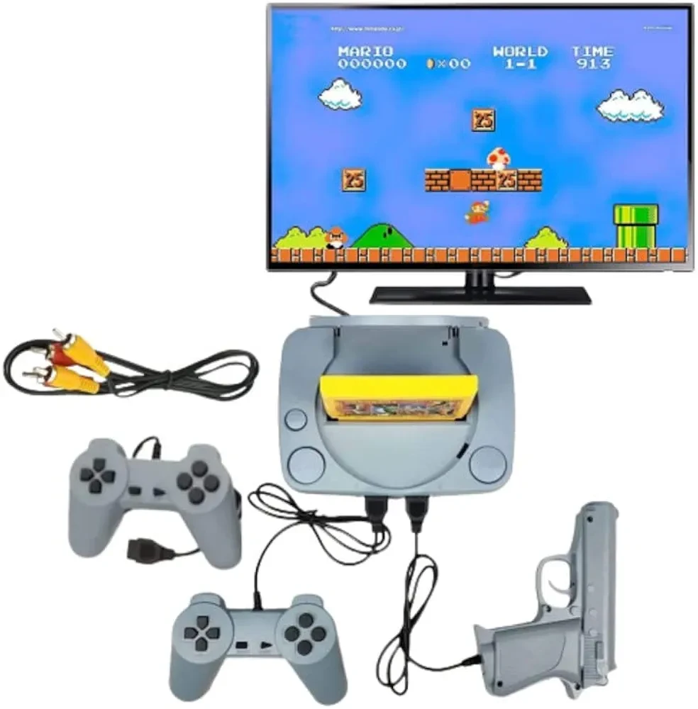 WBD New Super 8 Bit TV Video Game Console Super Contra Many More Games Built-in with Game Cartridge .