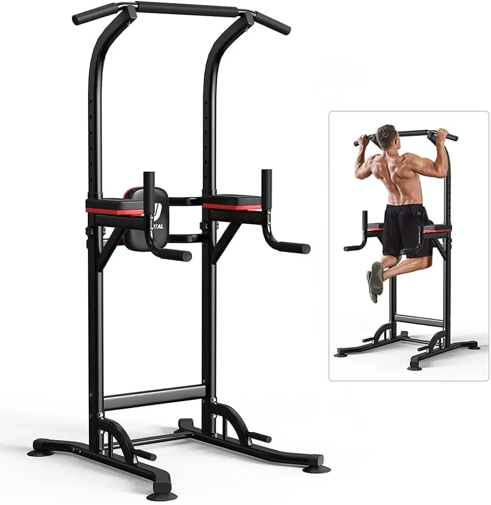 Pull Up Bar Dip Bar Dip Station,Power Tower Dip Stand Multi-Function Workout Station Fitness Exercise Equipment for Men Women Home Gym