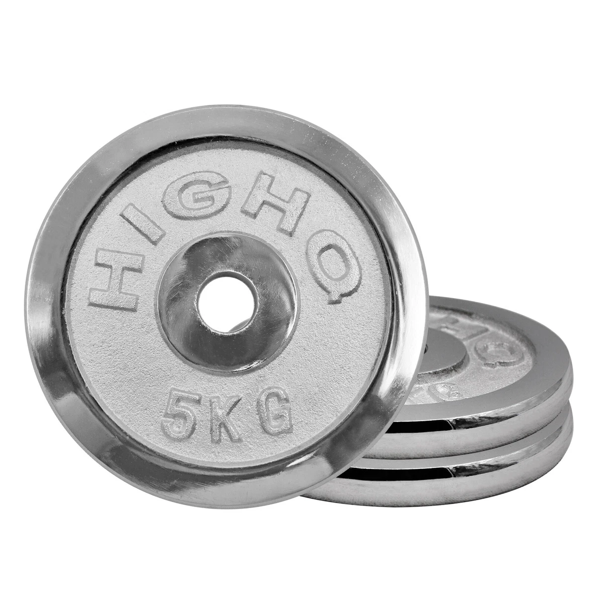 5kg x 2 Chrome Cast Iron Weight Plate - 29.5mm Hole Weight Plates Home Gym