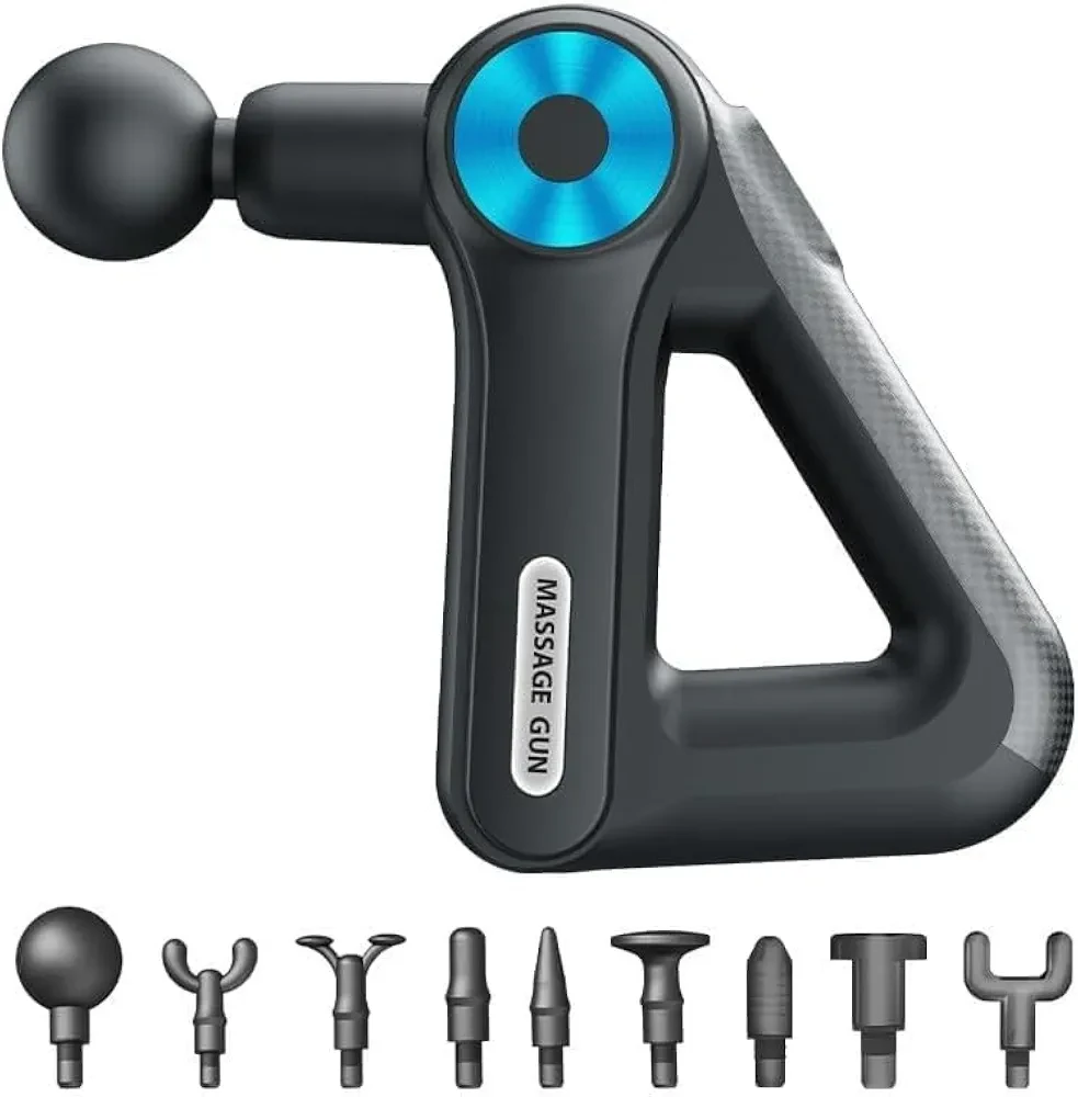 ACM Massager for Pain Relief with 9 Heads Massage Gun Machine for Full Body-Rechargeable with 9 Speed Levels & Easy-Grip Handle for Muscle Massage of Back,Neck,Shoulder,Hand,Foot & Leg,Black