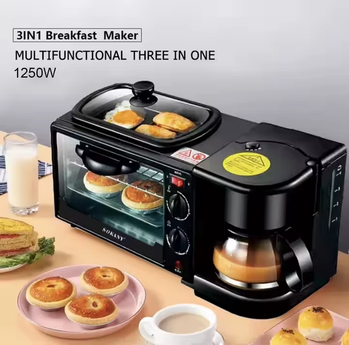 Sokany Breakfast Maker 3 in 1 1250W Model SK-145