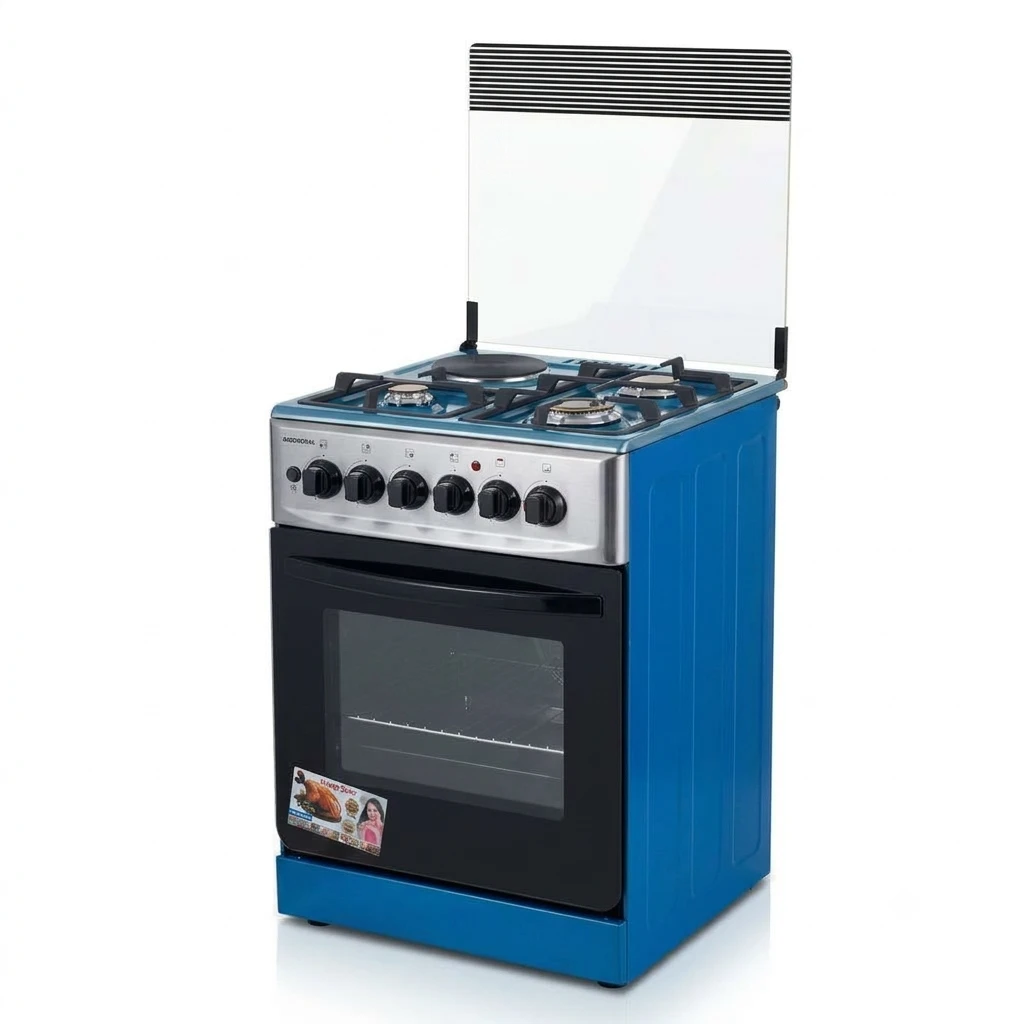 Sunny Walk 50×50 combo cooker features 3 gas burners, 1 electric