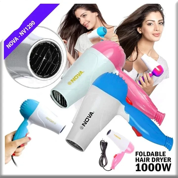 Nova Foldable Mini Hair Dryer 1000W Nv-1290 / Easy To Use