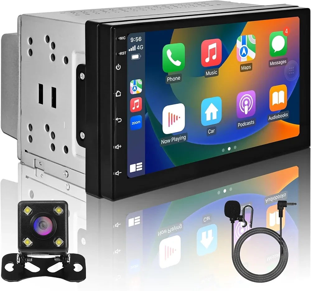 7inch 1+32GB IPS Full Touch Screen Android Car Radio Audio Video Stereo Player for 2Din Raido Model with CarPlay Android Auto WiFi BT MirrorLink Split Screen PIP GPS Navigation