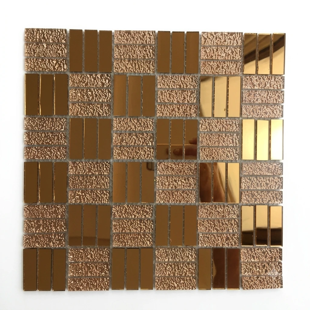 Gold 30x30cm self-adhesive glass mosaic tile
