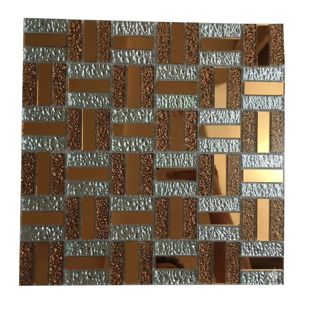 Silver Gold 30x30cm self-adhesive glass mosaic tile