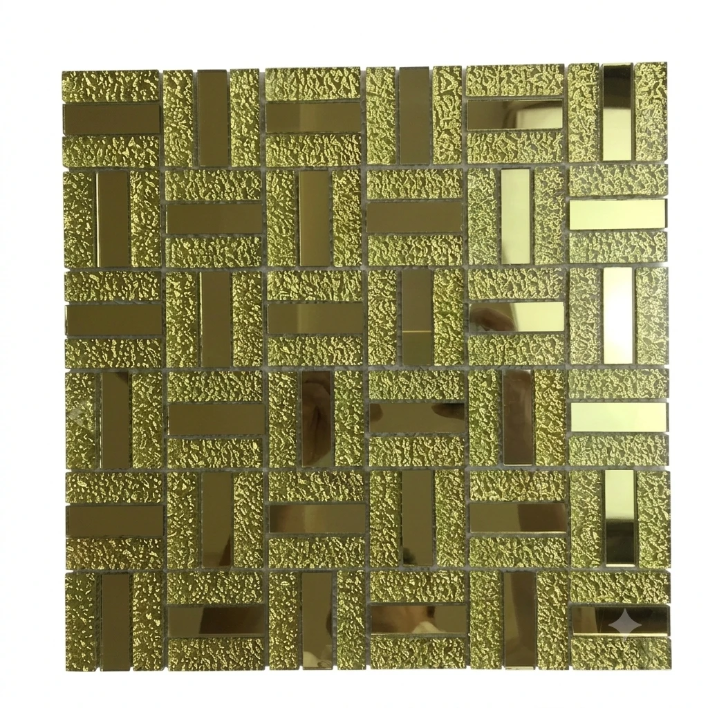 Yellow Green 30x30cm self-adhesive glass mosaic tile