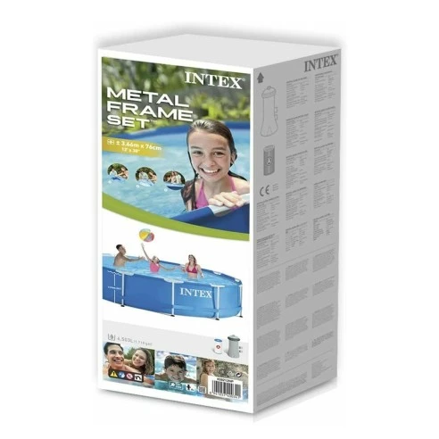Intex Metal Frame Pool Set 3.7 Intex Metal Frame Pool Set measuring 3.66m x 76cm (12 ft x 30 in)meters