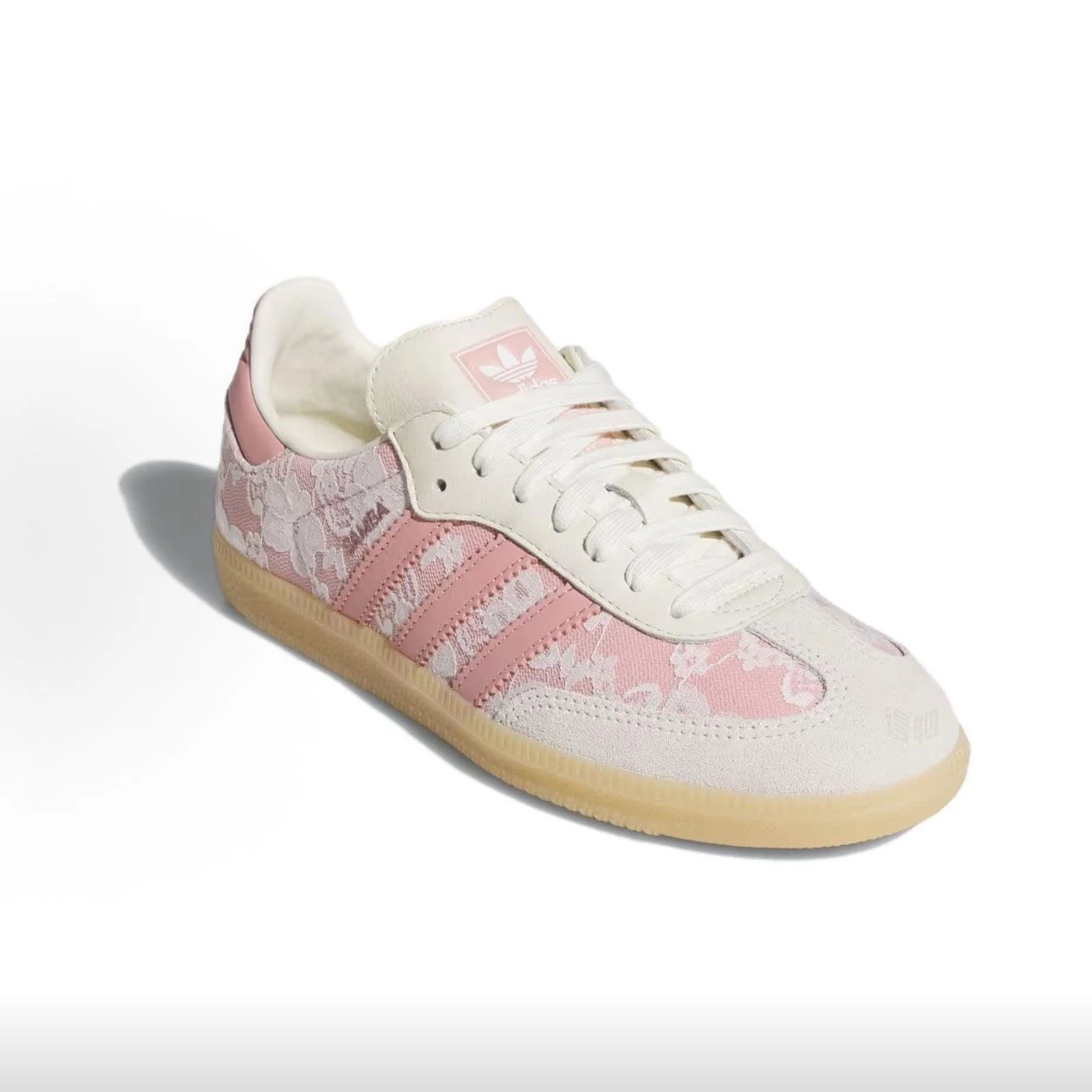 Pink and White laced Samba sneakers